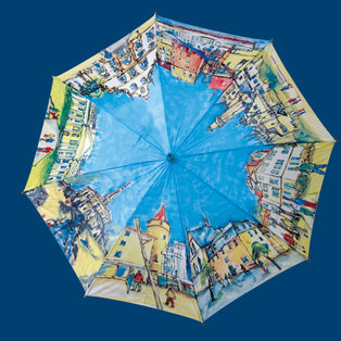 Aquarell-Stock- & Taschenschirm Kassel