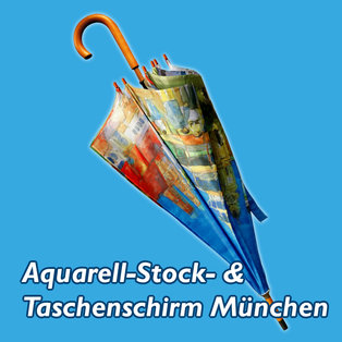 Aquarell-Stock- & Taschenschirm München
