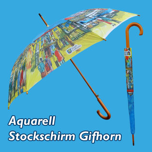 Aquarell-Stockschirm Gifhorn