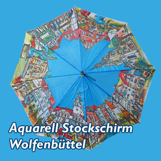 Aquarell-Stockschirm Wolfenbüttel