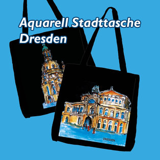 Aquarell-Stadttasche Dresden