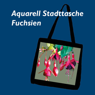 Aquarell-Stadttasche Fuchsien