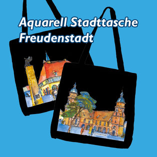 Aquarell-Stadttasche Freudenstadt
