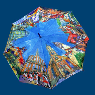 Aquarell-Stock- & Taschenschirm Schwäbisch Hall
