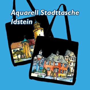 Aquarell-Stadttasche Idstein