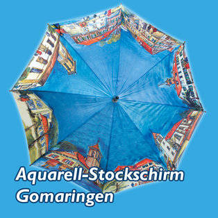Aquarell-Stockschirm Gomaringen