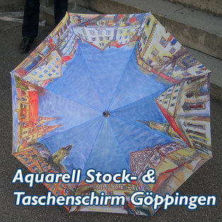 Aquarell-Stockschirm Göppingen
